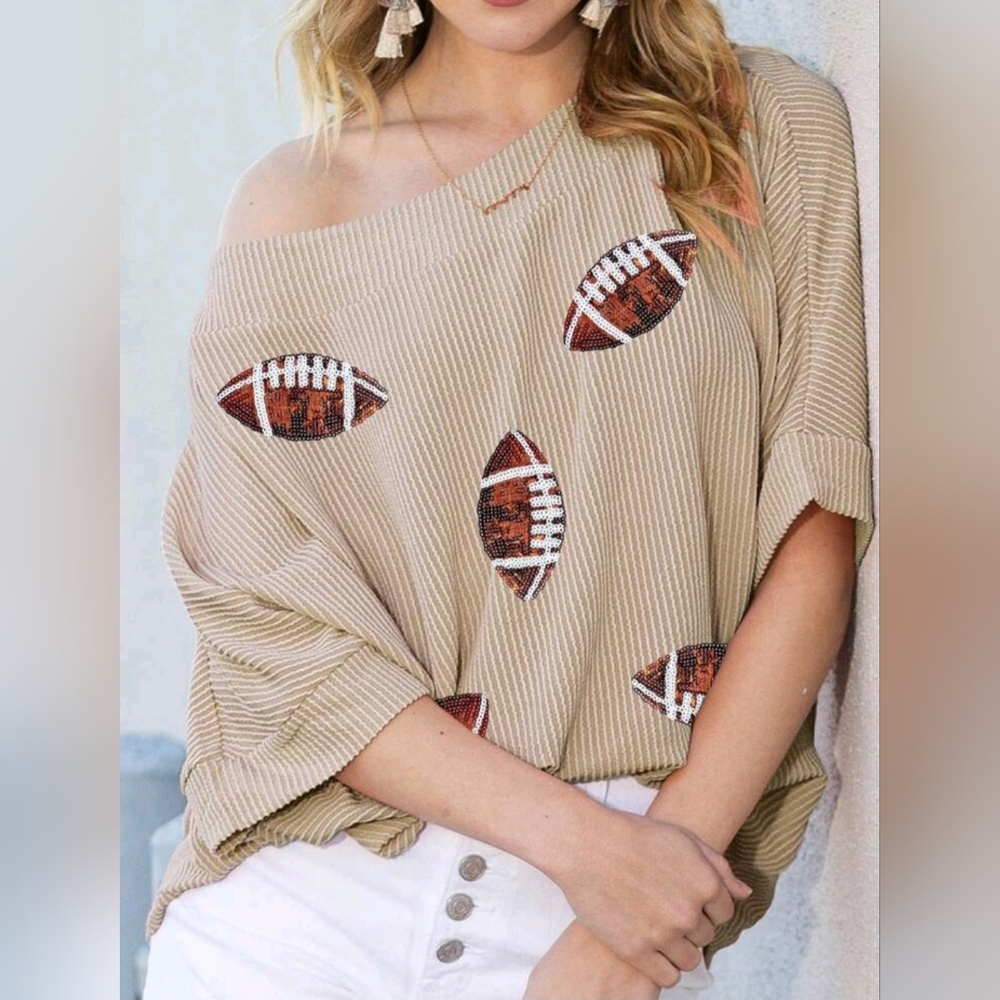 Oversized Football sequin top